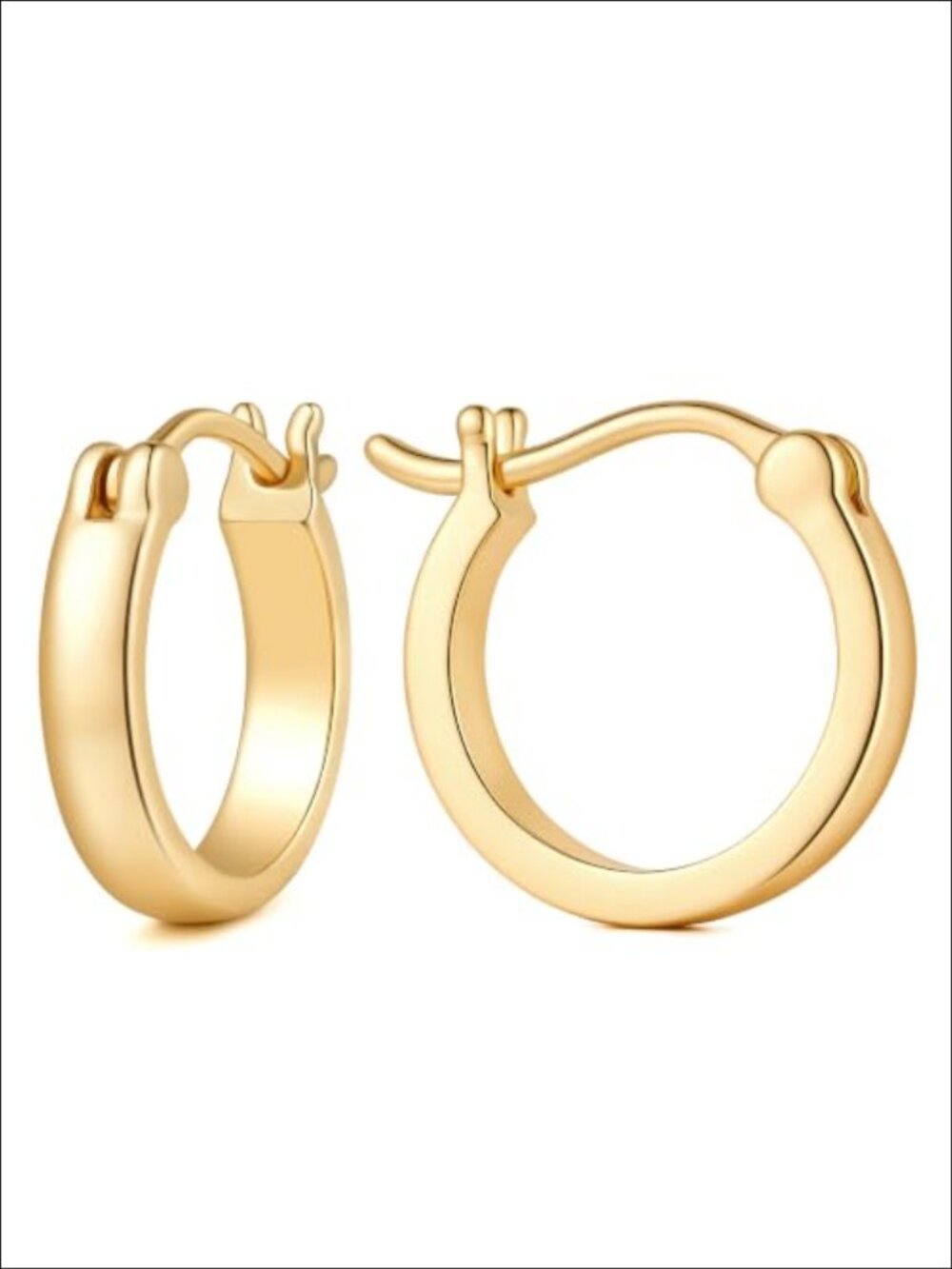 14K Gold Plated Hoop Earrings for Women Latch Back Hoops